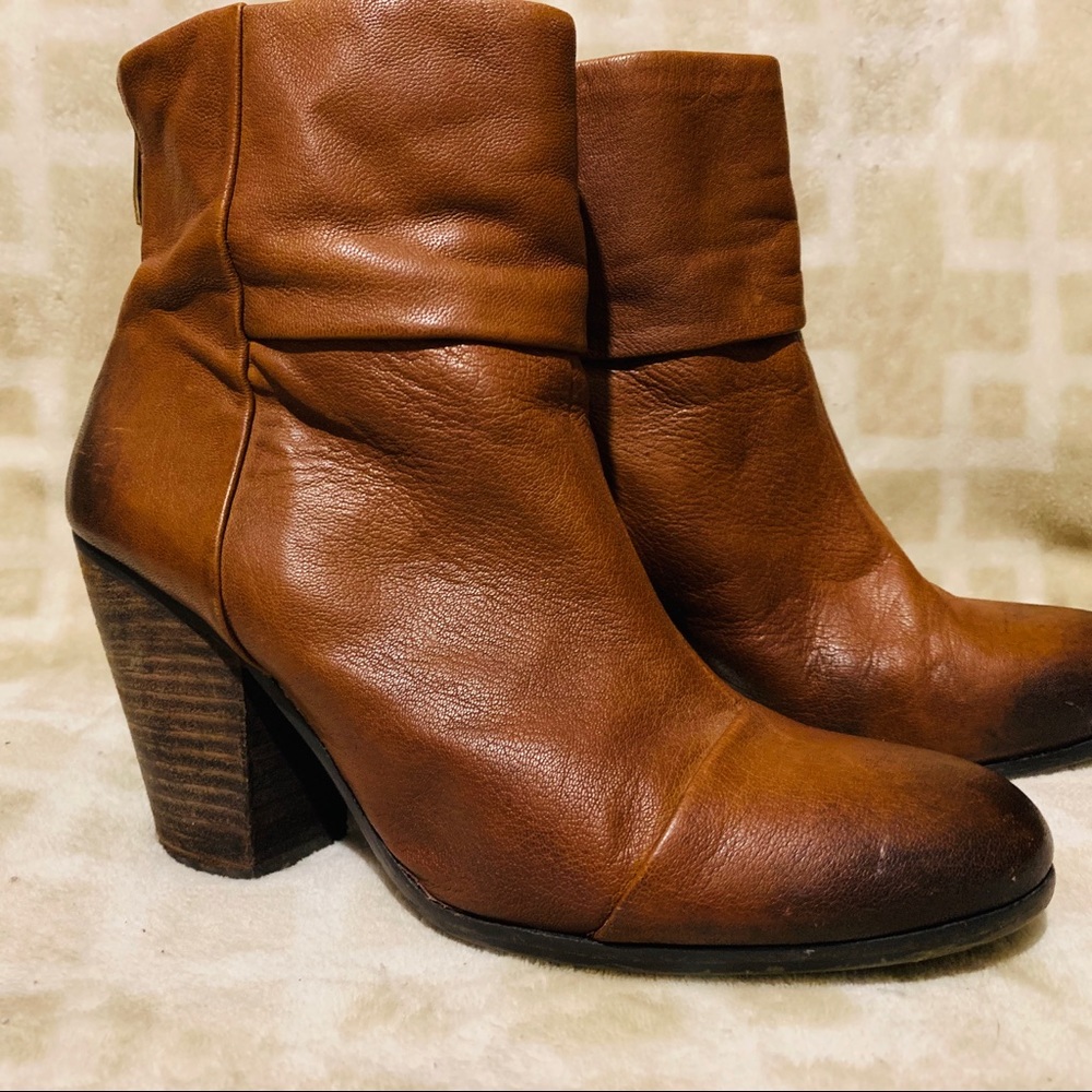 Vince Camuto, tan leather ankle boots